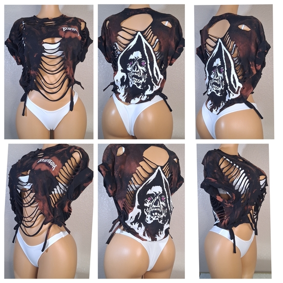 Distressed Skull Graphic Top - Picture 1 of 7